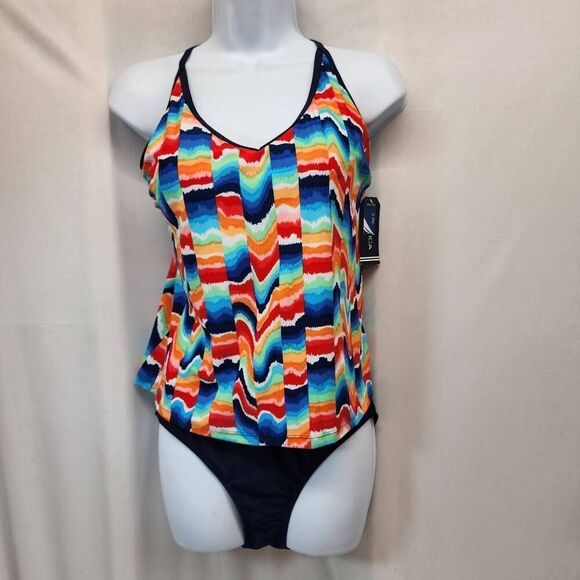Nautica Women's L Tankini Swimsuit Set– Quick-Dry, UPF+, Bathing Suit Top, Swim - Picture 2 of 11